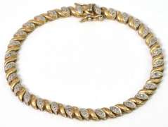 2-Tone Vermeil Bracelet with Diamond Accent