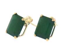 Nice Yellow Gold Emerald Cut Earrings