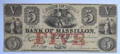 $ 5 Bank Of Massillon Ohio Note