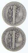 Lot (2) 1921 Mercury Dime