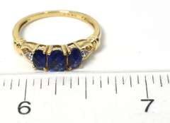 Beautiful Sapphire & Diamond Accent Ring in Yellow Gold