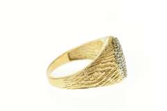 10K Yellow Gold 0.73 Ctw Oval Pave Diamond Cluster Men's Ring