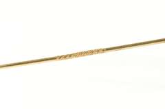 14K Yellow Gold Victorian Pear Black Onyx Flower Swirl Stick Pin