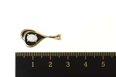 14K Yellow Gold Oval Natural Opal Ornate Statement Pendant
