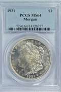Blazing near Gem BU 1921 Morgan Silver Dollar PCGS MS64