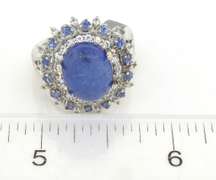 Breathtaking Tanzanite & White Sapphire Ring in Sterling Silver