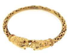 Amazing 21kt Yellow Gold Pair of Bangle Bracelets