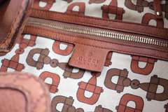 Gucci Brown Leather Babouska Indy Top Handle Bag