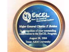 Clock in Display Box to Major General Bolden, A&M Uni
