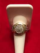 MENS 14K YELLOW AND WHITE GOLD DIAMOND RING