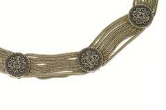 Sterling Silver Ornate Etruscan Layered Foxtail Statement Necklace