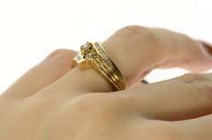 14K Yellow Gold 0.53 Ctw Marquise Diamond Bypass Engagement Ring