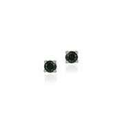 Sterling Silver Genuine Sapphire 4mm Round Stud Earrings - September Birthstone