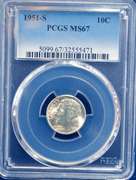 1951 S PCGS MS 67 10 C