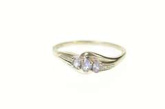 10K White Gold Three Stone Tanzanite Diamond Accent Ring