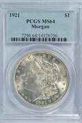 Blazing near Gem BU 1921 Morgan Silver Dollar PCGS MS64