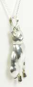 Large Sterling Silver Cat Pendant & Chain