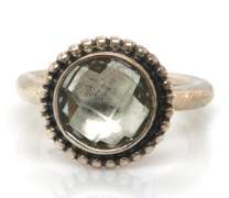 Trendy Silver Pandora Green Quartz Bloom Ring