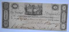 $ 5 Jefferson Bank Of New Salem Ohio1817  Note