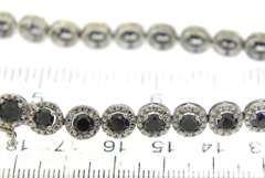 Powerful 10ct Round Brilliant Cut Black Halo Diamond Bracelet