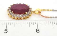 Delightful Ruby & Sapphire Necklace in Vermeil