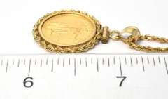 1/10 oz Gold Eagle Necklace in 14KT Yellow Gold