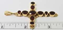 Dramatic 18K Garnet Cross Pendant