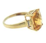 Elegant 14kt YG European Cut Citrine and Diamond Ring