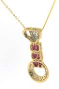 Wonderful Yellow Gold Rubies and Diamond Necklace