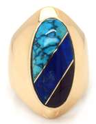Handsome 14kt YG Gents' Inlay Signet Ring