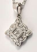 Lovely Diamond Pendant Necklace in 14K WG