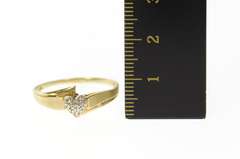 10K Yellow Gold Diamond Inset Textured Heart Love Symbol Ring