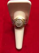 MENS 14K YELLOW AND WHITE GOLD DIAMOND RING