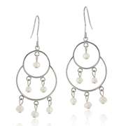 Sterling Silver Freshwater Cultured White Pearl Chandelier Earrings