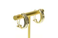 14K Yellow Gold 0.63 Ctw Classic Baguette Diamond Oval Hoop Earrings