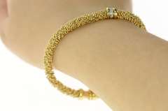 14K Yellow Gold 5.3mm Michael Dawkins Beaded Diamond Chain Bracelet