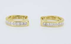 18k Huggie .95CTW Diamond Earrings