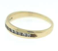 Simple 14kt Yellow Gold Diamond Channel Set Band