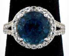 Breathtaking Brilliant Blue & White Topaz Ring in Sterling Silver
