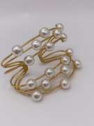 22kt Plated Sterling Silver Pearl Cuff Bracelet