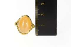 14K Yellow Gold Moonstone Cabochon Statement Cocktail Ring