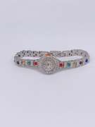 Ladies Geneva & Gemstone Watch, 18kt Gold Plated