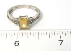 Sterling Silver Yellow Stone Ring