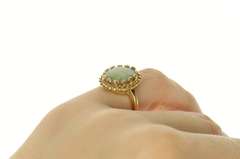 14K Yellow Gold Natural Opal Retro Statement Cocktail Ring