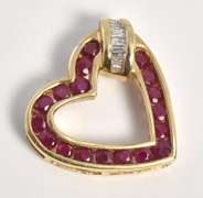 Popular Ruby and Diamond Heart