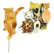 3 Mixed Metal Cat Pins