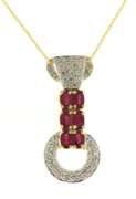Wonderful Yellow Gold Rubies and Diamond Necklace