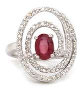 Excellent Ruby & Diamond Swirl Ring