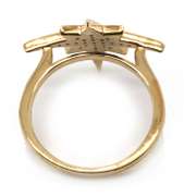 Trendy & Fun 10kt YG Pave Diamond Star Ring