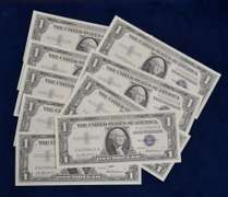 9  Consecutive BU One Dollar Silver Certificate